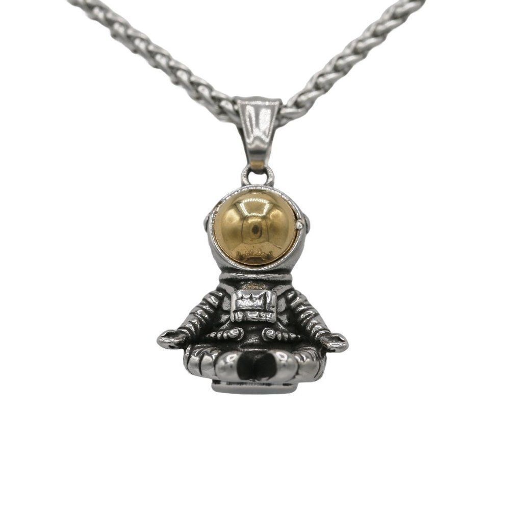 Astronaut Pendant Necklace for Men Women Space Explorer Solid Stainless Steel - Picture 5 of 7